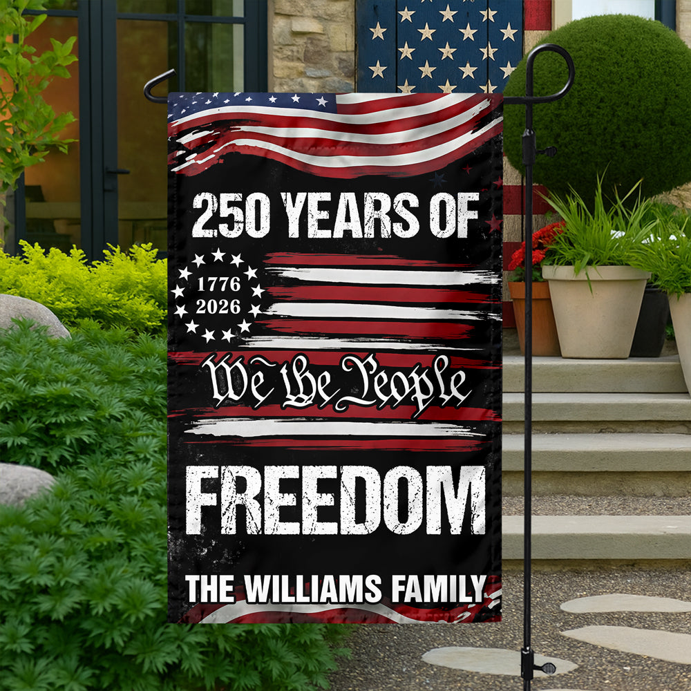 Custom Family Name We The People 250 Years USA Garden Flag HA75 920574