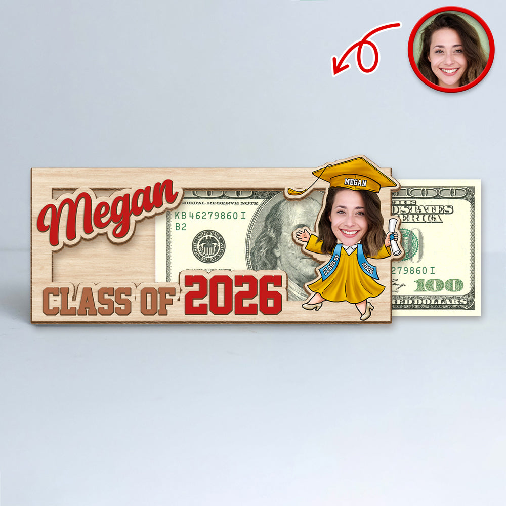 Custom Photo Class of 2026 Graduation Wood Money Holder TH10 898229