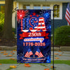 Custom Family Name USA 250th Anniversary 1776-2026 Fireworks Garden Flag LM32 669179