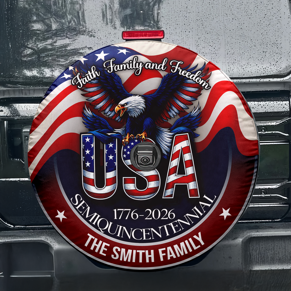 Faith, Family & Freedom 250 Years America Tire Cover Patriotic Decor Gift CH07 910286