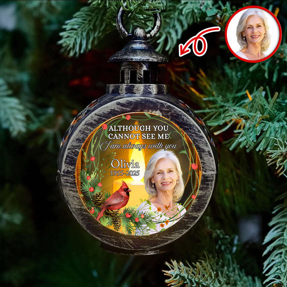 Custom Photo Beside You Memorial Candlelight Lantern Ornament HO82 894976