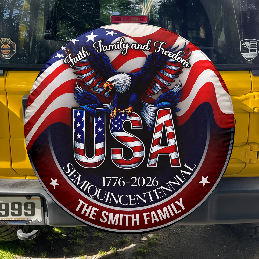 Faith, Family & Freedom 250 Years America Tire Cover Patriotic Decor Gift CH07 910286