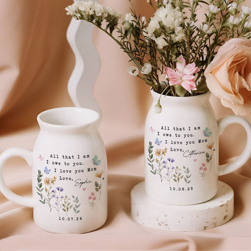 Personalised Mother's Day Floral Flower Vase Gift For Mom HO82 901918