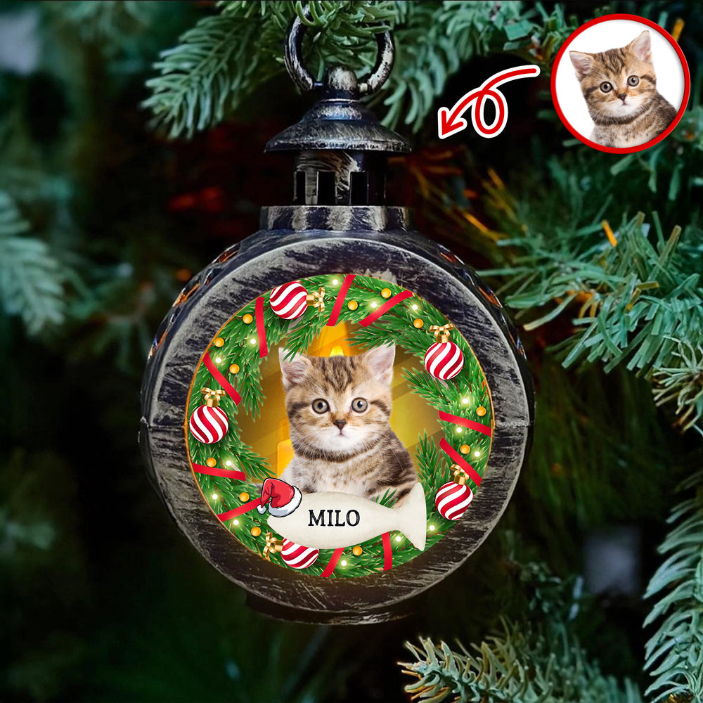 Custom Cat Photo Candlelight Lantern Ornament For Christmas HO82 894972