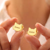 Personalized Cat Face Print Engraved Stud Earrings - Birthday Gift, Memorial Gift For Pet Lovers LM32 897475