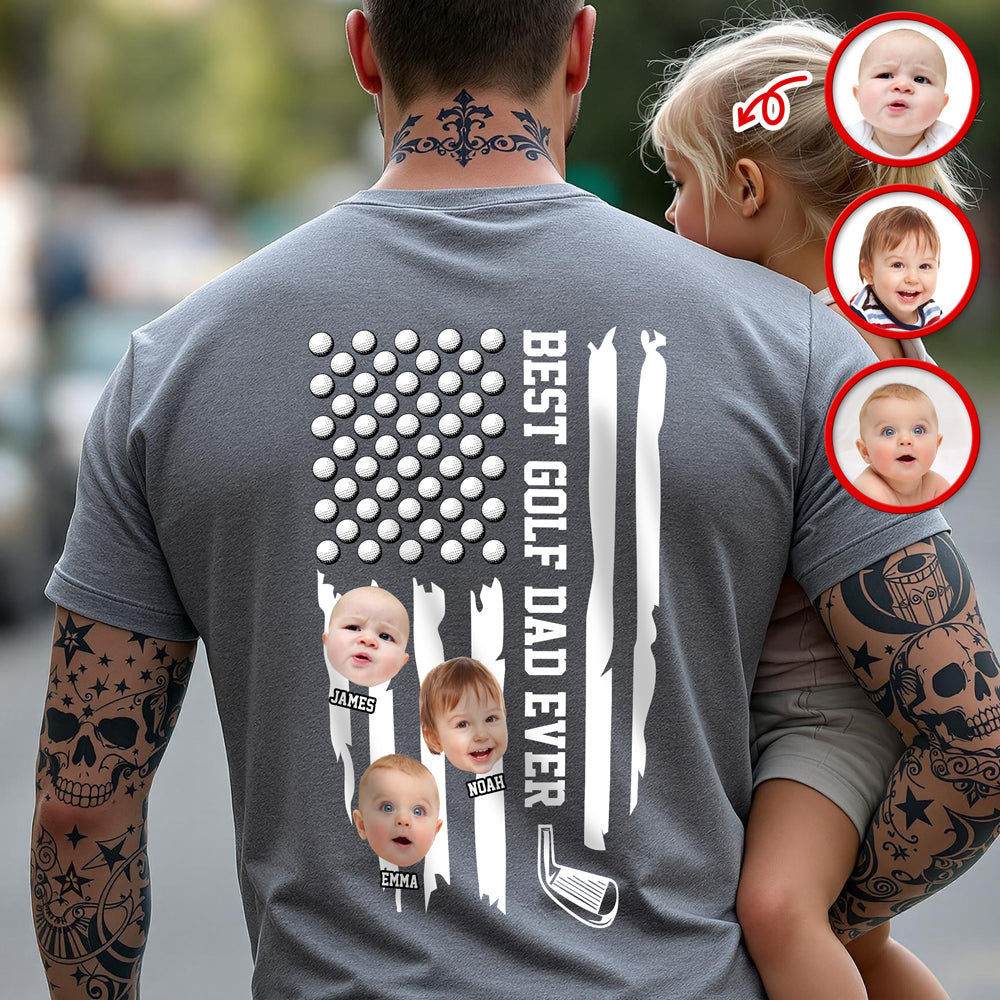 Custom Photo Best Golf Dad Ever Dark Shirt TH10 898453