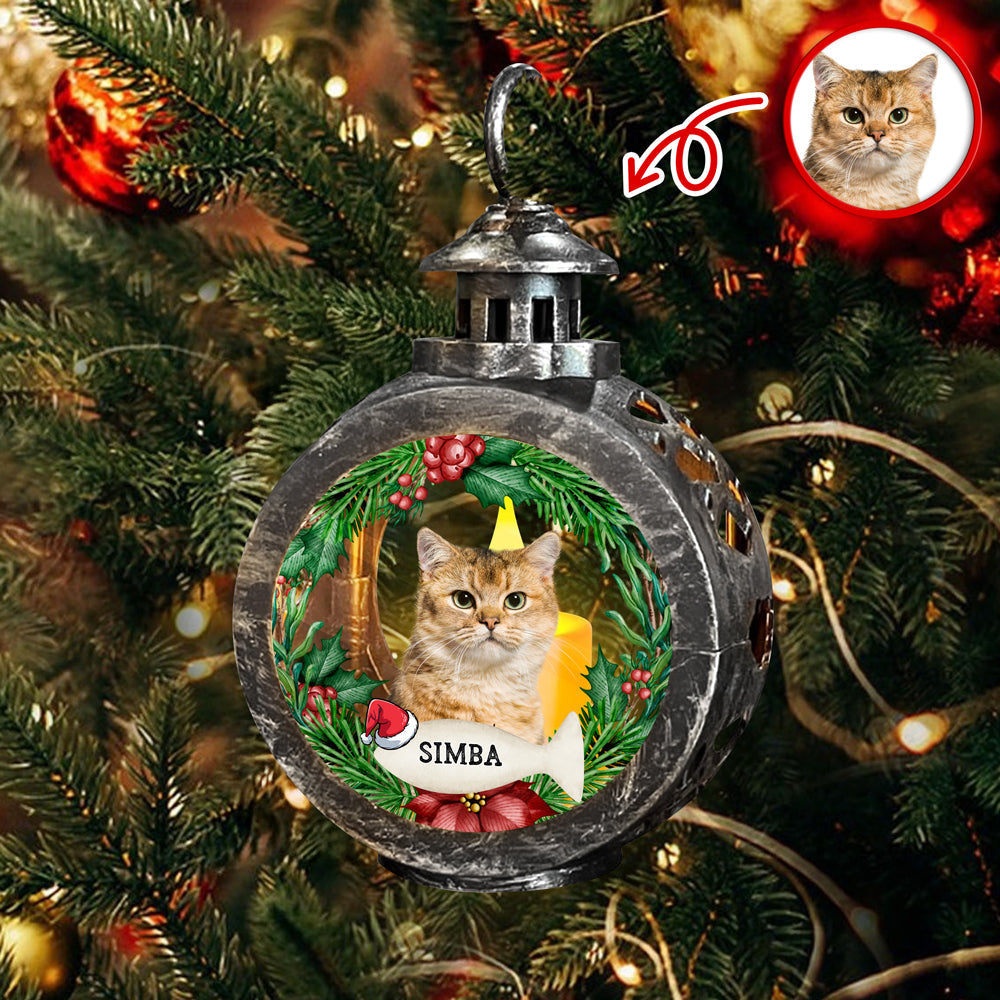 Custom Cat Photo Candlelight Lantern Ornament For Christmas HO82 894972