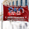 United States Of American 250th Anniversary Decor Gift Custom Family Name House Flag CH07 910624