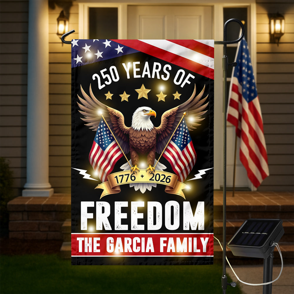 Custom Family Name 250 Years America Freedom With Eagles Garden Flag LM32 895209