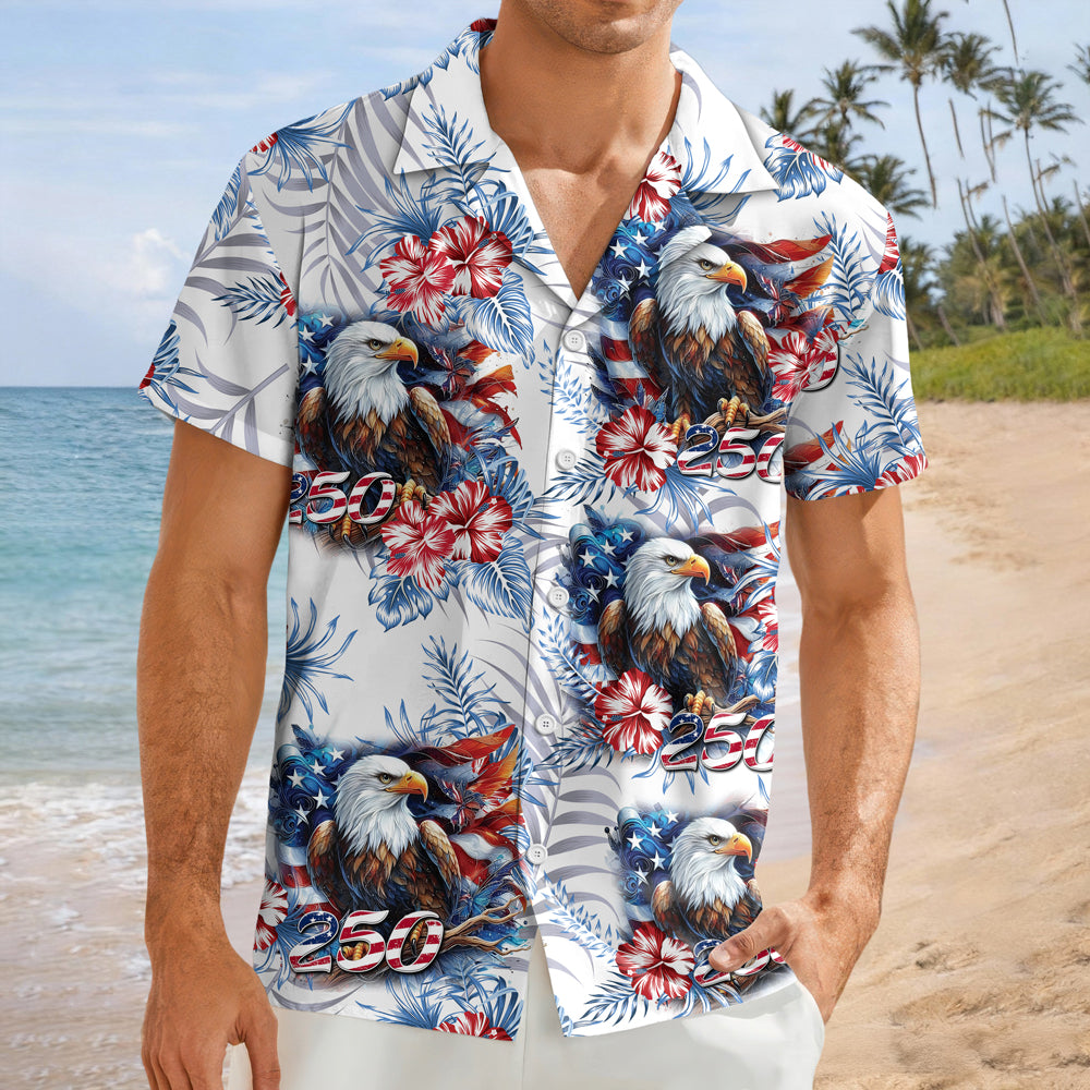 USA 250 Anniversary Eagle 1776-2026 Patriotic Hawaii Shirt HA75 920190