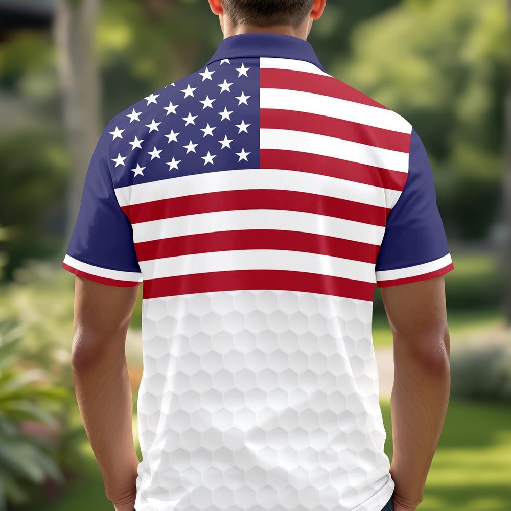 Custom Name American Flag Golf Polo Shirt Gift For Golfer, Golf Lovers HA75 898712