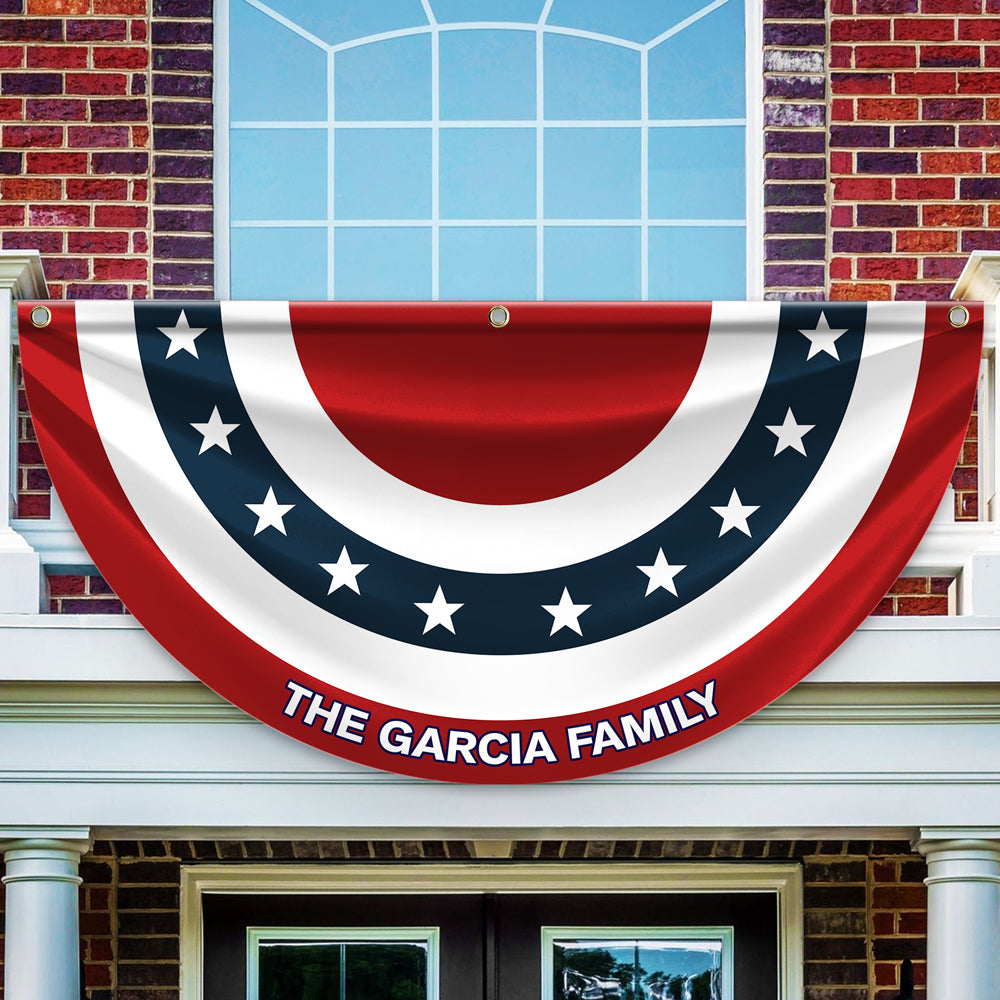 Custom Family Name America Non-Pleated Fan Flag TH10 896433