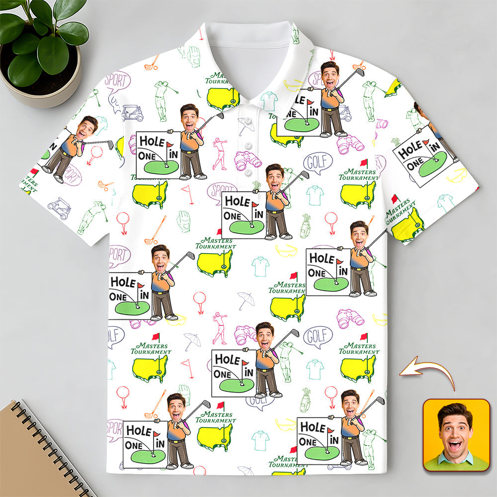 Custom Funny Face Golf Masters Tournament Polo Shirt Personalized Gift For Golfer LM32 897621