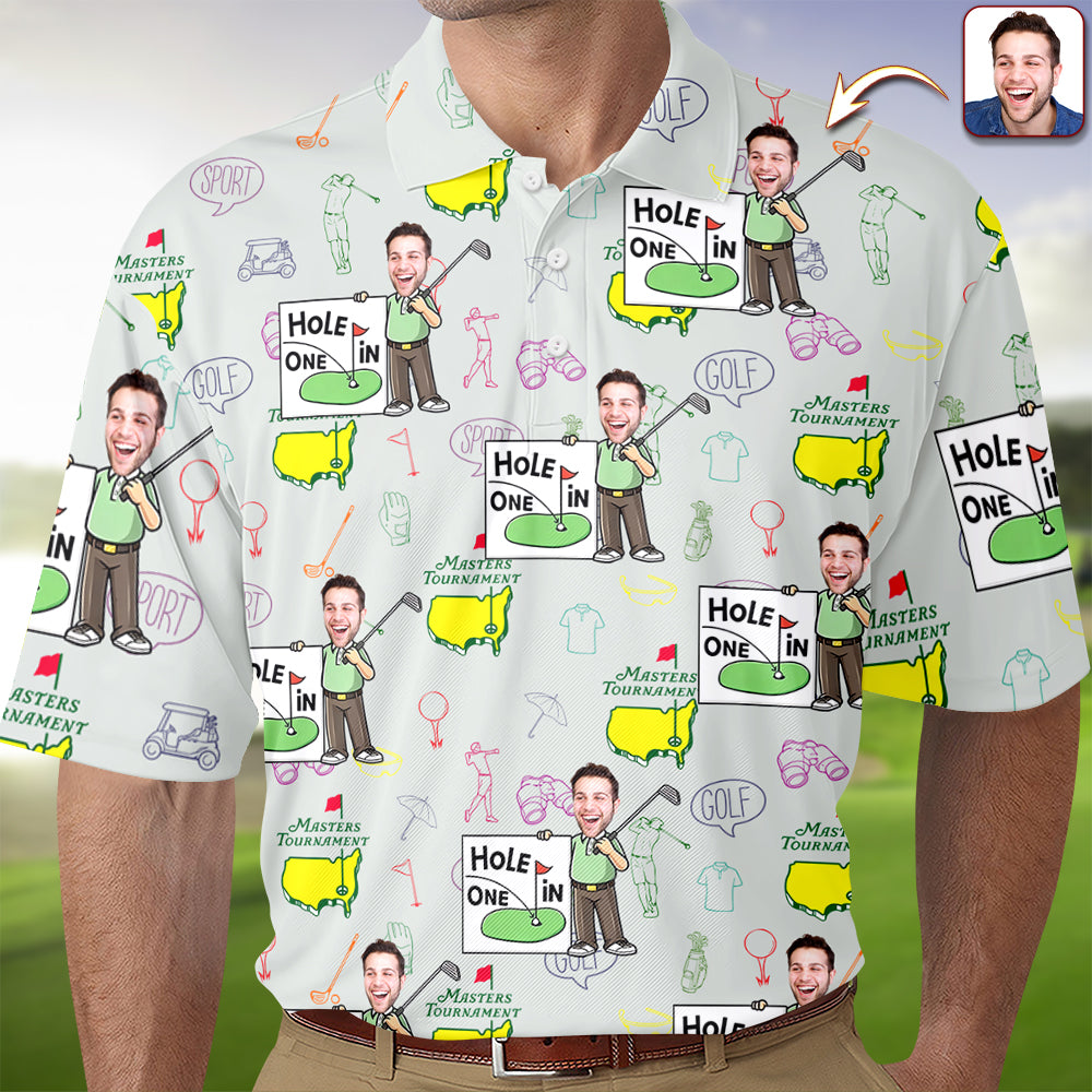 Custom Funny Face Golf Masters Tournament Polo Shirt Personalized Gift For Golfer LM32 897621