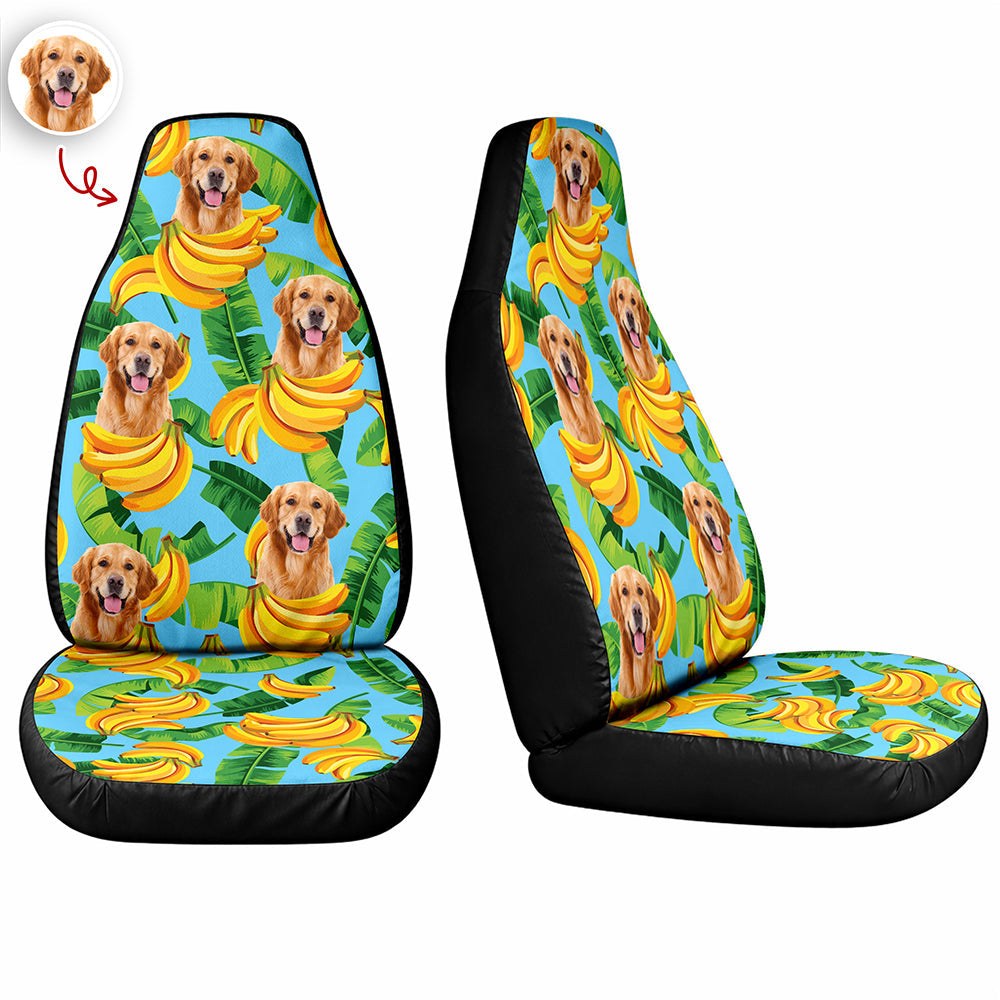 Custom Dog Photo Tropical Summer Pattern Car Seat Cover HO82 902390