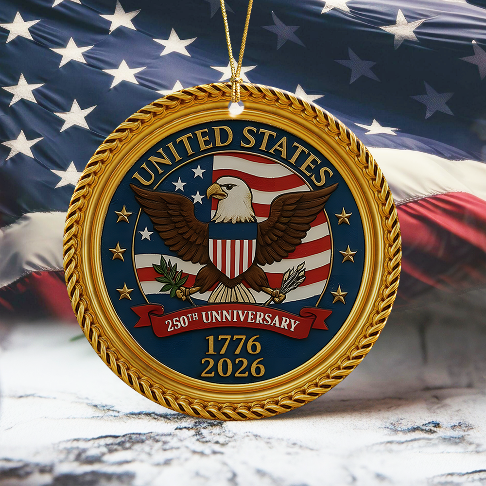 USA 250th Anniversary Eagle USA Flag Ceramic Ornaments Patriotic Gifts For Christmas CH07 899216