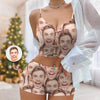 Custom Funny Face Appliques Notched Neckline Lingerie Set LM32 893907