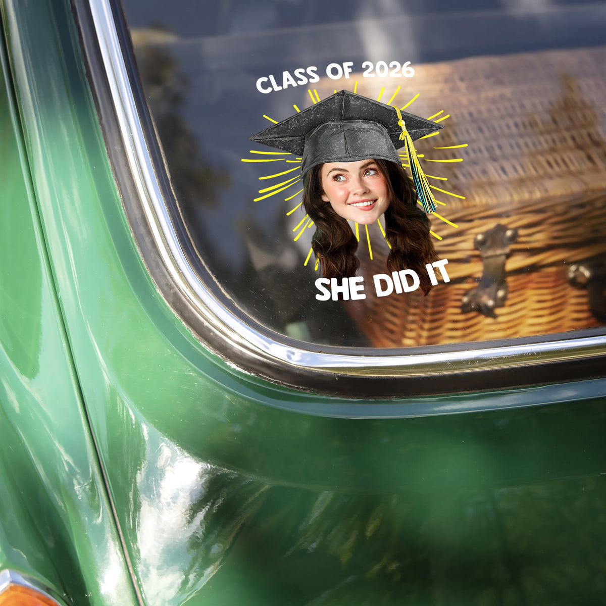 Custom Photo He/She Did It Class Of 2026 Graduation Car Window Decal Sticker TH10 169623