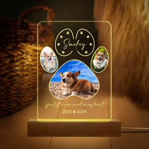Custom Photo You Left A Paw Print On Our Hearts Dog Cat Pet Acrylic Plaque With LED Night Light HA75 891534