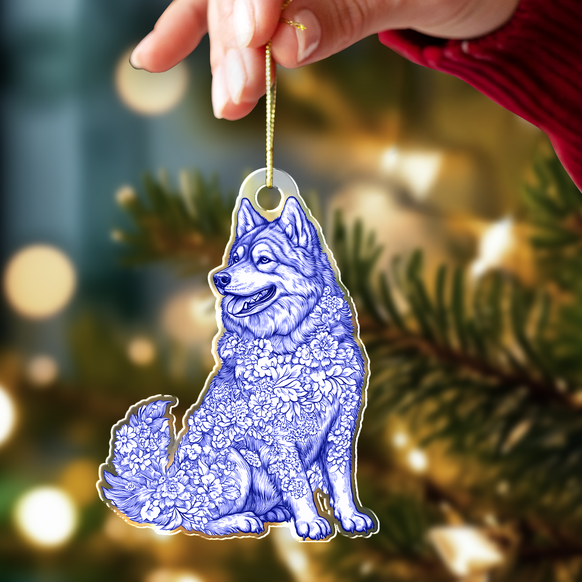 Personalized Dog Toile De Jouy Acrylic Ornament LM32 895043
