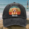 Custom Photo Dog Vintage Retro Washed Denim Baseball Cap HA75 897228