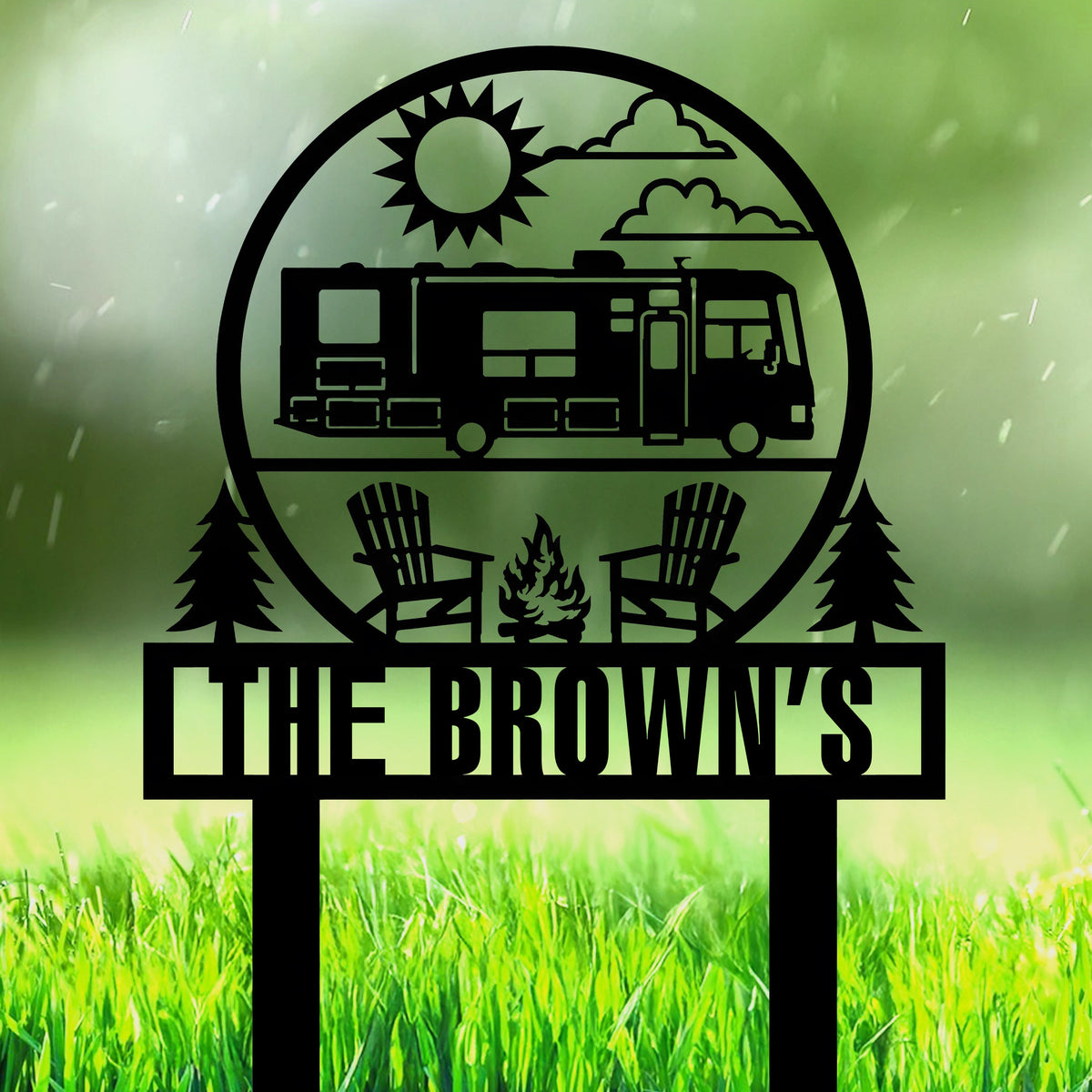 Personalized RV Campfire Garden Stake - Gift For Camping Lovers HO82 902964