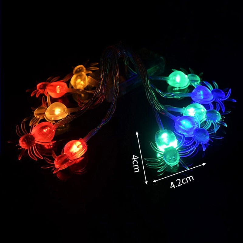 GeckoCustom 1.5m 10Led Halloween Pumpkin Ghost Skeletons Bat Spider Led Light String Festival Bar Home Party Decor Halloween Ornament 1.5m Colorful Spider