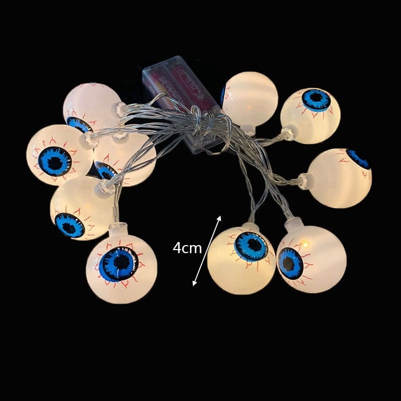 GeckoCustom 1.5m 10Led Halloween Pumpkin Ghost Skeletons Bat Spider Led Light String Festival Bar Home Party Decor Halloween Ornament 1.5m Eyeball String