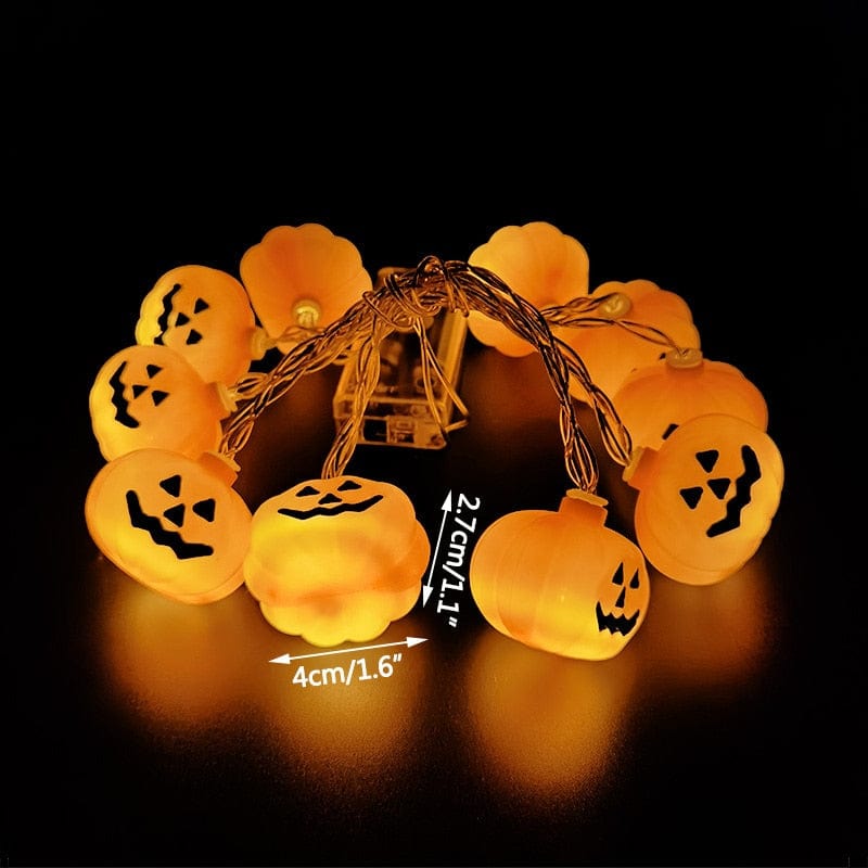 GeckoCustom 1.5m 10Led Halloween Pumpkin Ghost Skeletons Bat Spider Led Light String Festival Bar Home Party Decor Halloween Ornament 1.5m Pumpkin StringD