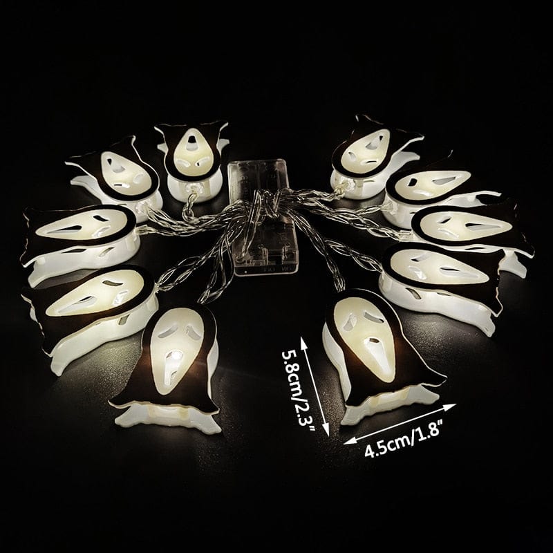 GeckoCustom 1.5m 10Led Halloween Pumpkin Ghost Skeletons Bat Spider Led Light String Festival Bar Home Party Decor Halloween Ornament 1.5m Ghost String C