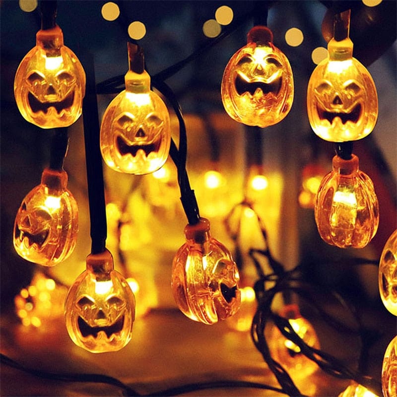 GeckoCustom 1.5m 10Led Halloween Pumpkin Ghost Skeletons Bat Spider Led Light String Festival Bar Home Party Decor Halloween Ornament