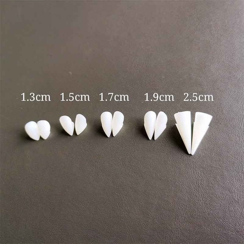 GeckoCustom 1 Pairs Halloween Teeth Fangs Dentures Props Party Costume DIY Cosplay  Horror 5g Glue Friends Gifts Cosplay Witch False Fangs