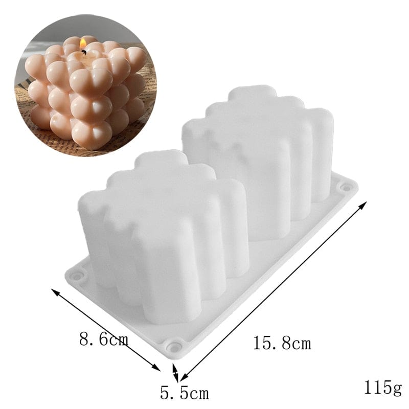 GeckoCustom 14cm Rainbow Arch Candle Silicone Mold DIY Rainbow Bridge Geometry Candle Making Soap Resin Plaster Mould Art Craft Home Decor Heart Cube 2Holes