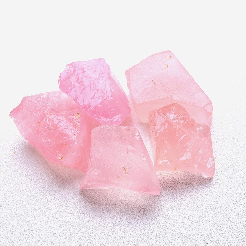 GeckoCustom 1PC Natural Crystal Quartz Minerals Specimen Amethyst Rose quartz Irregular Shape Rough Rock Stone Reiki Healing Home Decoration rose quartz / 50g