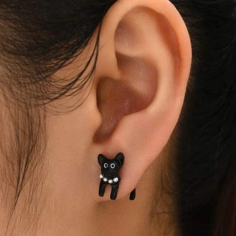 GeckoCustom 2023 New Funny Small Black Cat Earring for Women Girl Fashion Cute Animal Earrings Fashion Party Jewelry Gifts Wholesale 3 / China