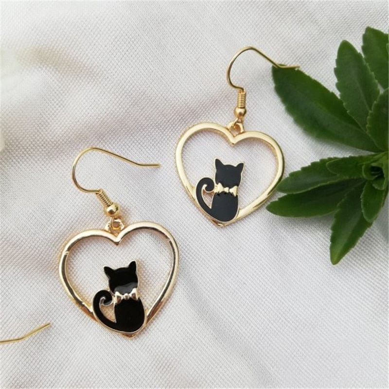 GeckoCustom 2023 New Funny Small Black Cat Earring for Women Girl Fashion Cute Animal Earrings Fashion Party Jewelry Gifts Wholesale 19 / China