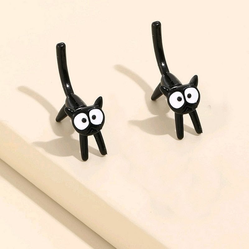 GeckoCustom 2023 New Funny Small Black Cat Earring for Women Girl Fashion Cute Animal Earrings Fashion Party Jewelry Gifts Wholesale