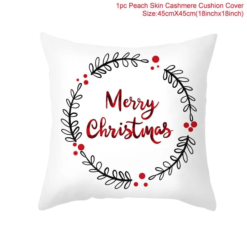 GeckoCustom 45cm Christmas Cushion Cover Navidad Merry Christmas Decorations For Home 2023 Xmas Noel Cristmas Ornaments New Year Gifts 2024 1
