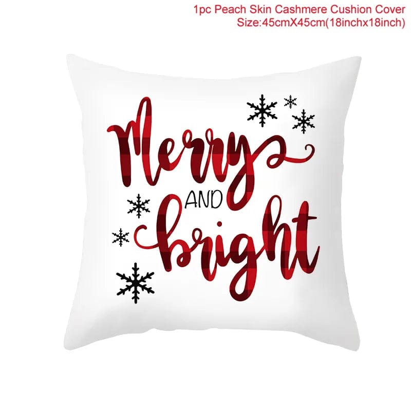 GeckoCustom 45cm Christmas Cushion Cover Navidad Merry Christmas Decorations For Home 2023 Xmas Noel Cristmas Ornaments New Year Gifts 2024 4