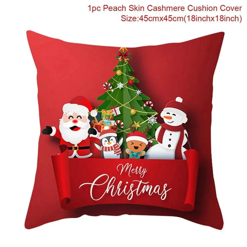 GeckoCustom 45cm Christmas Cushion Cover Navidad Merry Christmas Decorations For Home 2023 Xmas Noel Cristmas Ornaments New Year Gifts 2024 17
