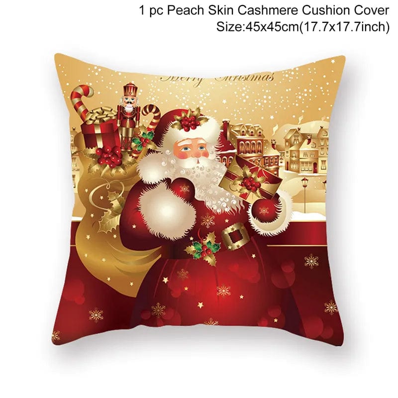 GeckoCustom 45cm Christmas Cushion Cover Navidad Merry Christmas Decorations For Home 2023 Xmas Noel Cristmas Ornaments New Year Gifts 2024 114-241