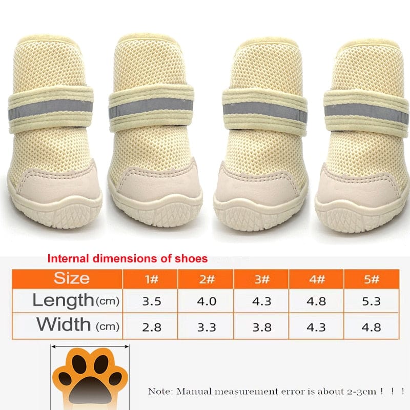 GeckoCustom 4pcs/set Pet Dog Shoes Reflective Waterproof Dog Boots Warm Snow Rain Pets Booties Anti-slip Socks Footwear For Medium Large Dog 1232-B / 1