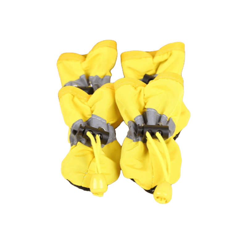 GeckoCustom 4pcs/set Waterproof Pet Dog Shoes Chihuahua Anti-slip Rain Boots Footwear For Small Cats Dogs Puppy Dog Pet Booties Yellow / XS / China