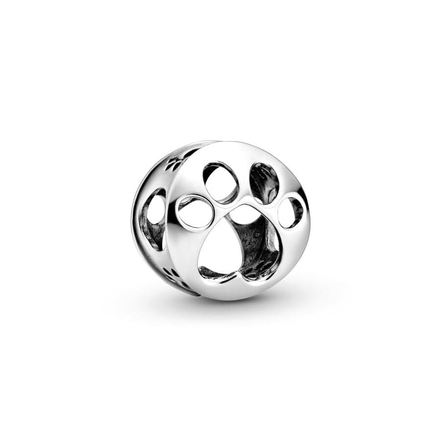 GeckoCustom 925 Sterling Silver Openwork Paw Print Infinity Charm Bead Fit Original Pandora Bracelet Necklace Jewelry Gift For Women