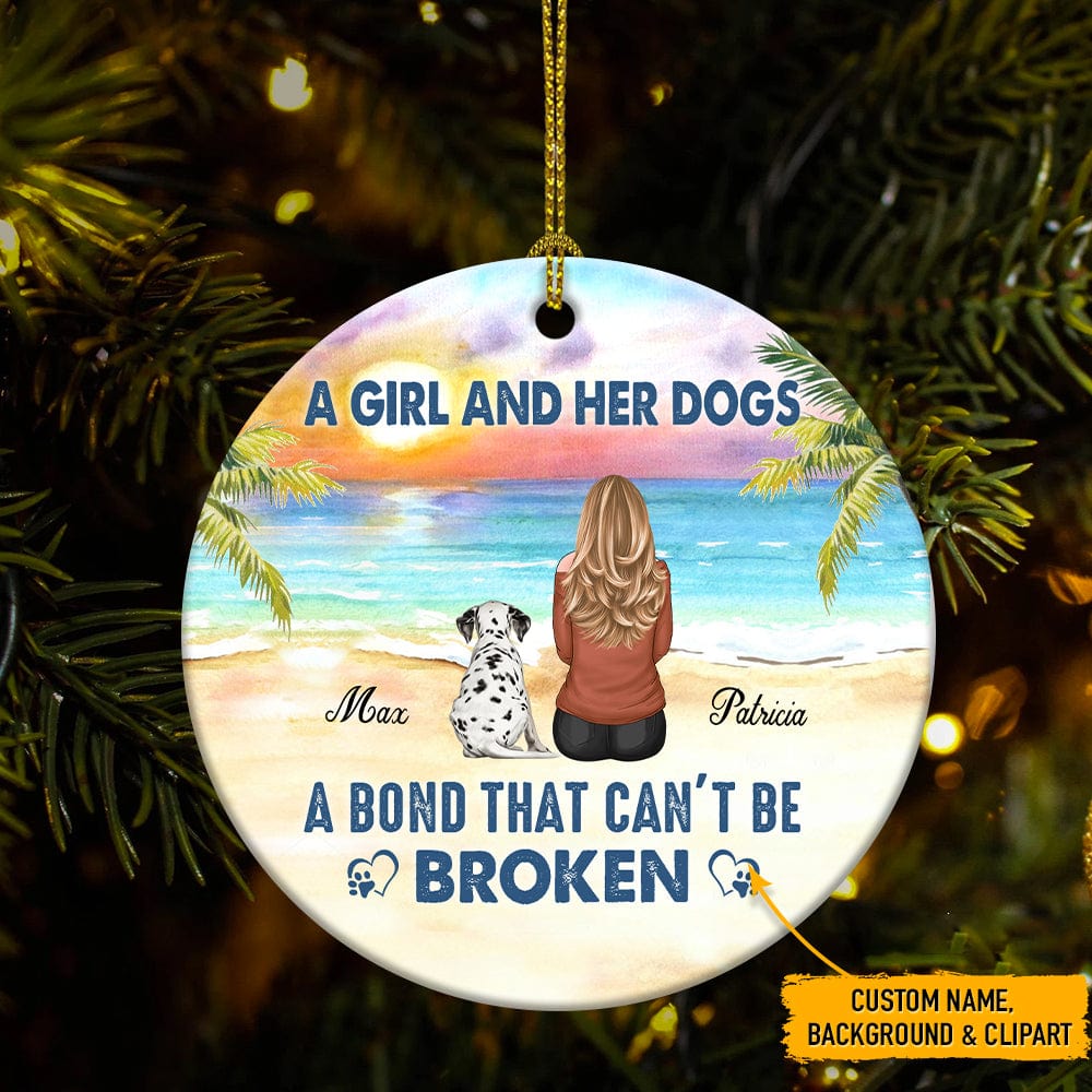 GeckoCustom A Bond That Cannot Be Broke Dog Ornament T286 HN590