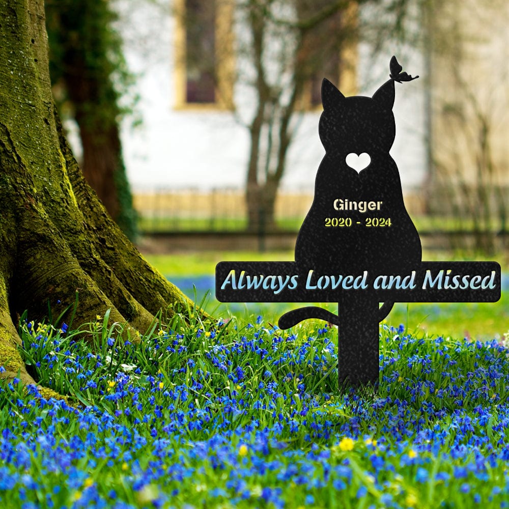GeckoCustom Always Loved And Missed Cat Memorial Garden Stake TH10 891561