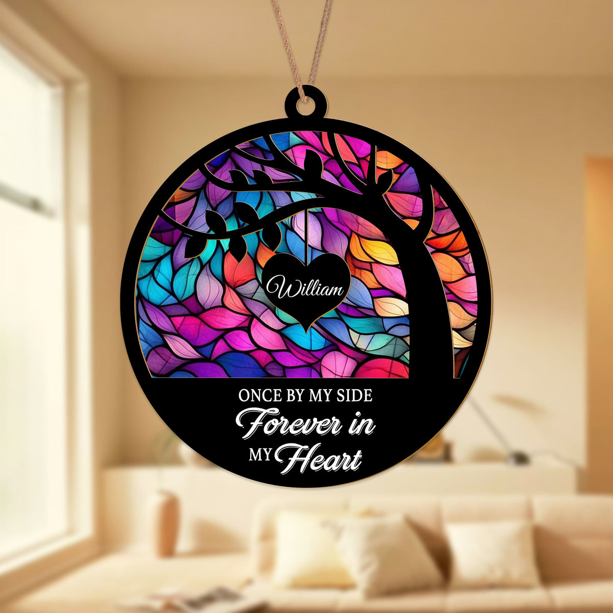 GeckoCustom Always On My Mind Forever In My Heart Memorial Suncatcher TH10 891485