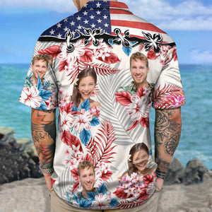 GeckoCustom America Flag Hawaiian Shirt, Upload Photo N304 889204