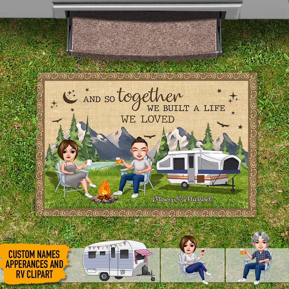 GeckoCustom And So Together We Built A Life We Loved Camping Doormat HN590