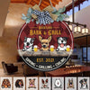 GeckoCustom Backyard Bark & Grill Dog Wooden Door Sign With Wreath, Dog Lover Gift, Dog Door Hanger HN590